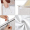 Wasmand  Bamboe Wasmand, Wasmand met Handvaten, Deksel met Clips, Opvouwbaar, Waszak verwijderbaar, Wit LCB071W01