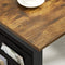 Computertafel, bureau met roosterwand, stoffen opbergvakken, voor foto's, briefpapier, industrieel, vintage bruin-zwart LWD053B01