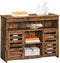Dressoir, bijzetkast, keukenkast met legplanken, gangkast met lamellendeuren, vrijstaand, woonkamer, eetkamer, slaapkamer, vintage bruin LBF003X01
