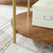 Woonkamertafel, salontafel, rond, gehard glas, met 2 niveaus, voor woonkamer, hazelnootbruin-goud LCT100A03