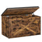 Schoenbank, zitkist, opbergkast, met bekleding, 76 x 40 x 48 cm, landhuisstijl, vintage bruin LHS056X01