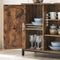 Sideboard, bijzetkast, keukenkast met open planken, gangkast, commode met deuren, woonkamer, eetkamer, hal, industrieel design, vintage bruin-zwart LSC098B01