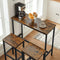 bartafelset, hoge tafel (100 x 40 x 90 cm) met 2 barkrukken (elk 30 x 40 x 65 cm), metalen frame, industrieel ontwerp, voor eetkamer, woonkamer, vintage bruin-zwart LBT218B01