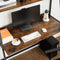 Computer bureau, bureau met rekken, boekenplank, industrieel ontwerp, vintage bruin-zwart LWD069B01