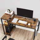 Bureau, computerbureau met legbord, verstelbaar legbord, met zijvak, 110 x 50 x 90 cm, industrieel ontwerp, vintage bruin-zwart LWD087B01
