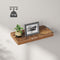 wandplank, wandplank voor boeken, foto's, decoratie, zwevende plank, 40 x 20 x 3,8 cm, kantoorplank, MDF, voor woonkamer, keuken, hal, slaapkamer, badkamer, vintage bruin LWS24BX
