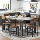 Eetkamerstoel, metalen frame, set van 2, industriële stijl, voor eetkamer, woonkamer, keuken, vintage bruin-zwart LDC092B01