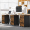 Rolcontainer, archiefkast met 2 laden, kantoorkast, voor documenten in DIN A4 en briefformaat, met hangmap,  bruin-zwart OFC040B01