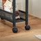 Serveerwagen, keukenrek op wielen, smal, keukenwagen, rolwagen, 360° draaibare wielen, metalen frame, voor keuken, woonkamer, thuiskantoor, vintage bruin-zwart LRC032B01