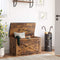 Schoenbank, zitkist, opbergkast, met bekleding, 76 x 40 x 48 cm, landhuisstijl, vintage bruin LHS056X01