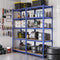 Magazijnrek, rek voor zware belasting, kelderrek, 200 x 100 x 50 cm, tot 875 kg belastbaar, 5 verstelbare planken, plank van metaal, steekrek, werkplaatsrek, blauw GLR050Q01