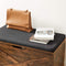 Schoenbank, zitkist, opbergkast, met bekleding, 76 x 40 x 48 cm, landhuisstijl, vintage bruin LHS056X01