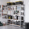 Storage planken, zware lasten, set van 2, kelderrekken, 180 x 90 x 40 cm, tot 875 kg belastbaar, planken, steekplanken, versterkt stalen frame, 5 verstelbare planken, zilver GLR040E02