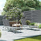 Zonneligstoel, ligstoel, tuinstoel, met zonnedak, rugleuning verstelbaar, inklapbaar, licht, 55 x 193 x 31 cm, tot 150 kg belastbaar, tuin, balkon en terras, antraciet GCB19GYV1