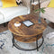 salontafel rond, Metaal, Industrieel ontwerp, vintage bruin-zwart LCT80BX