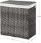 Wasmand, handgevlochten, wasmand van synthetisch rotan, met deksel en handgrepen, wassorteerder, opvouwbaar, waszak uitneembaar, grijs LCB52WG