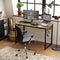 Bureau, computer bureau, bureau met 8 haken, 120 x 60 x 75 cm,  bruin-zwart LWD58X