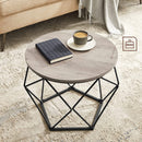 Salontafels, set van 2, bijzettafels met mandfunctie, gedekte tafel, geometrisch, , greige-black LET040B02
