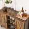 Sideboard, bijzetkast, keukenkast met open planken, gangkast, commode met deuren, woonkamer, eetkamer, hal, industrieel design, vintage bruin-zwart LSC098B01