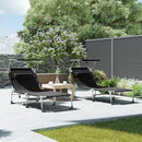 ligstoel, ligstoel, tuinstoel, extra groot, 71 x 200 x 38 cm, belastbaar tot 150 kg, met hoofdsteun en luifel, verstelbare rugleuning, opklapbaar, tuin, zwart GCB22BK