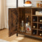 Sideboard, keukenkast, opbergkast, wijnkast, met 2 deuren, voor woonkamer, keuken, eetkamer, 100 x 35 x 81,4 cm, industriële stijl, vintage bruin-zwart LSC094B01