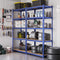 Magazijnrekken, zware lasten, set van 2, kelderrekken, 200 x 100 x 50 cm, tot 875 kg belastbaar, 5 verstelbare planken, planken van metaal, steekplanken, werkplaatsrek, blauw GLR050Q02