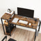 Bureau, computerbureau met legbord, verstelbaar legbord, met zijvak, 130 x 55 x 90 cm, industrieel ontwerp, vintage bruin-zwart LWD088B01