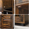 badkamerkast, dressoir, opbergkast, 3 laden, 2 verstelbare planken achter de deur, badkamermeubel, badkamer, woonkamer, keuken, gang, vintage bruin BBK143X01