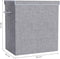 wasmand, imitatielinnen wasmand, wassorteermachine, waskist met aparte compartimenten, magnetisch deksel en handvatten, opvouwbaar, waszak afneembaar, grijs LCB02G
