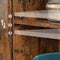 Opbergkast, keukenkast met schuifdeur, open compartiment, verstelbare plank, industrieel, voor gang, woonkamer, keuken, studeerkamer, vintage bruin-zwart LSC089B01