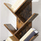 Boekenplank, staande plank, met 8 niveaus, DVD plank, in boomvorm, vintage bruin LBC11BX