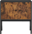 Dressoir, keukenkast met deuren, bijzetkast, opbergkast, metalen frame, multifunctionele kast, kast, 60 x 30 x 60 cm, industrieel design, vintage bruin-zwart LSC106B01