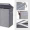 wasmand, imitatielinnen wasmand, wassorteermachine, waskist met aparte compartimenten, magnetisch deksel en handvatten, opvouwbaar, waszak afneembaar, grijs LCB02G