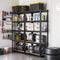 Magazijnrekken, zware lasten, set van 2, kelderrekken, 180 x 90 x 40 cm, tot 875 kg belastbaar, planken, steekplanken, versterkt stalen frame, 5 verstelbare planken, zwart GLR040B02