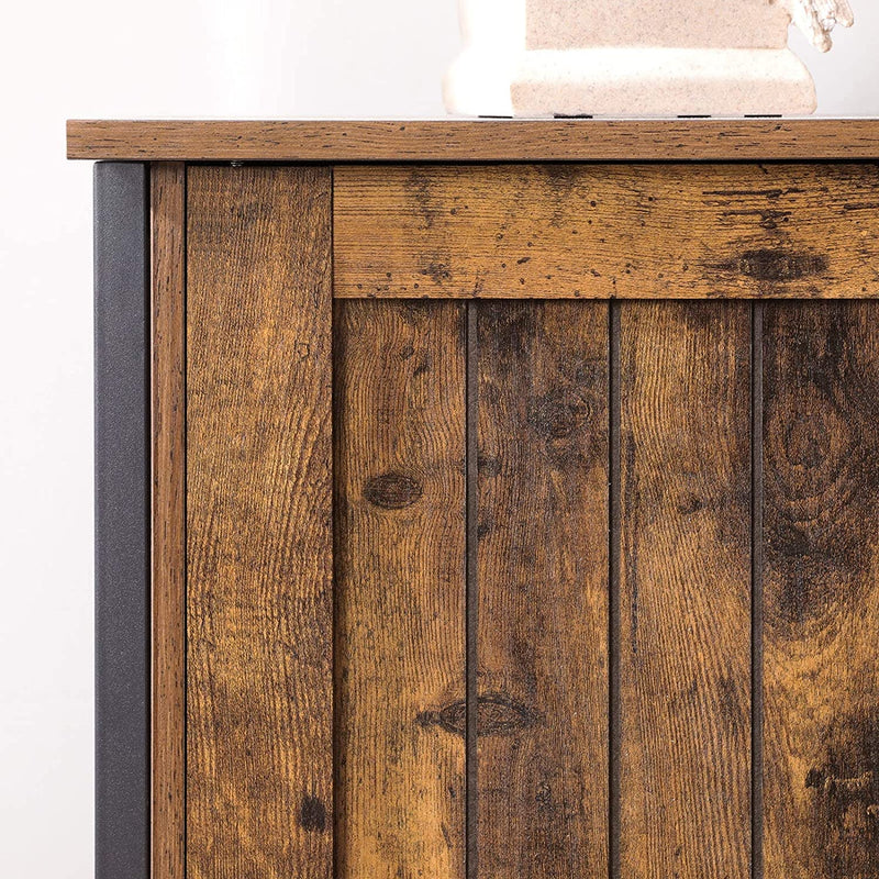 Sideboard, archiefkast, met vakken, verstelbare plank, 80 x 30 x 80,5 cm, industrieel design, vintage bruin-zwart LSC084B01