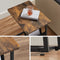 bijzettafel, C-vormige salontafel, laptoptafel met stoffen tas, voor woonkamer, slaapkamer, industrieel ontwerp, vintage bruin-zwart LET351B01