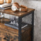 Badkamerkast, dressoir, opbergkast, verstelbare plank, stalen frame, voor woonkamer, keuken, industriële stijl, vintage bruin-zwart LSC261B01
