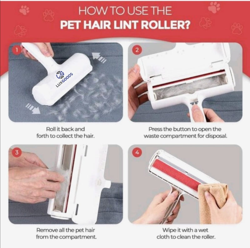 Huisdierhaar Verwijderaar - Hondenhaar - Pluizenborstel - Ontharingsborstel -Pet Hair Remover-Dierenborstel -Rood -
